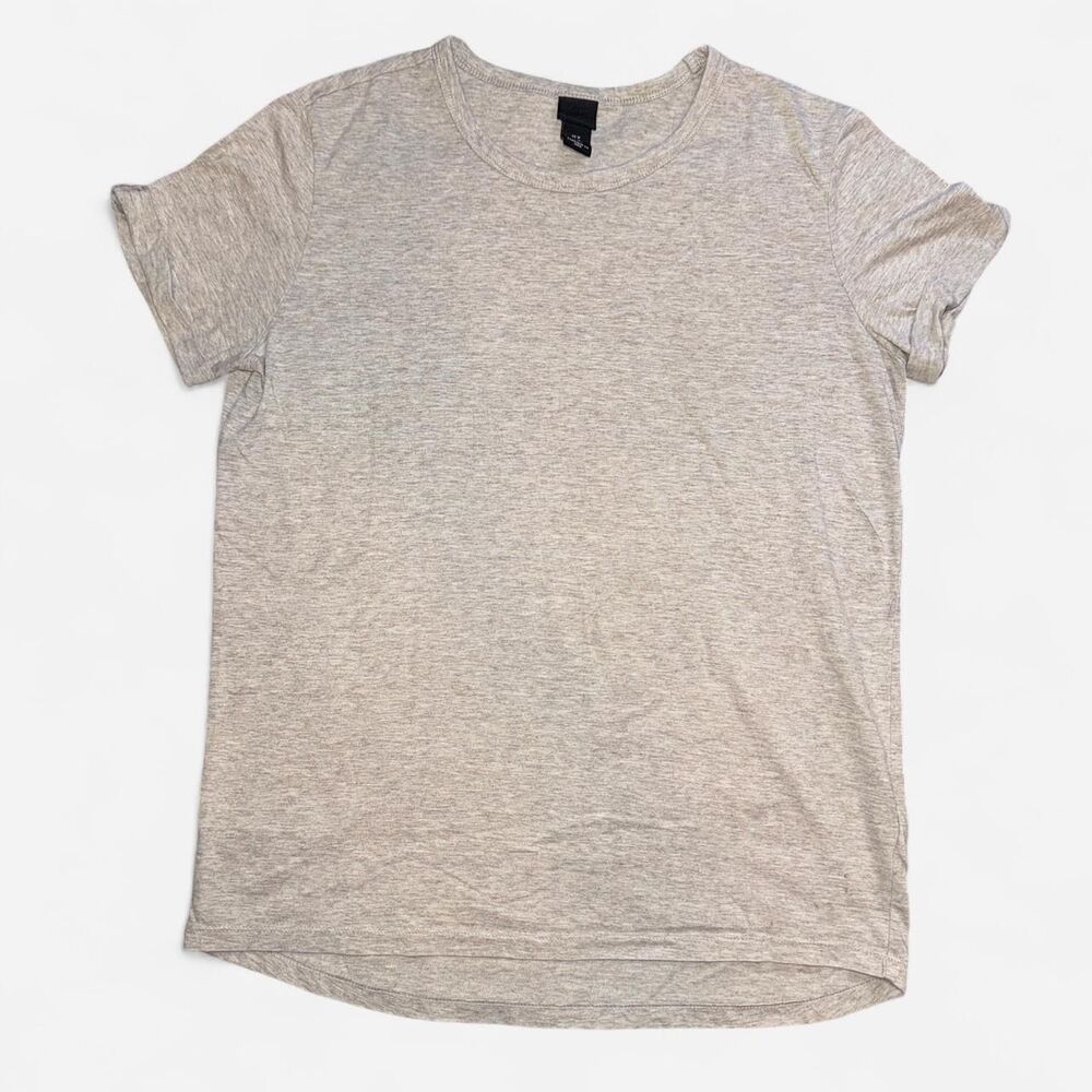 H&M Men's Light Grey Henley T-shirt with Cuff Sleeves Size Medium